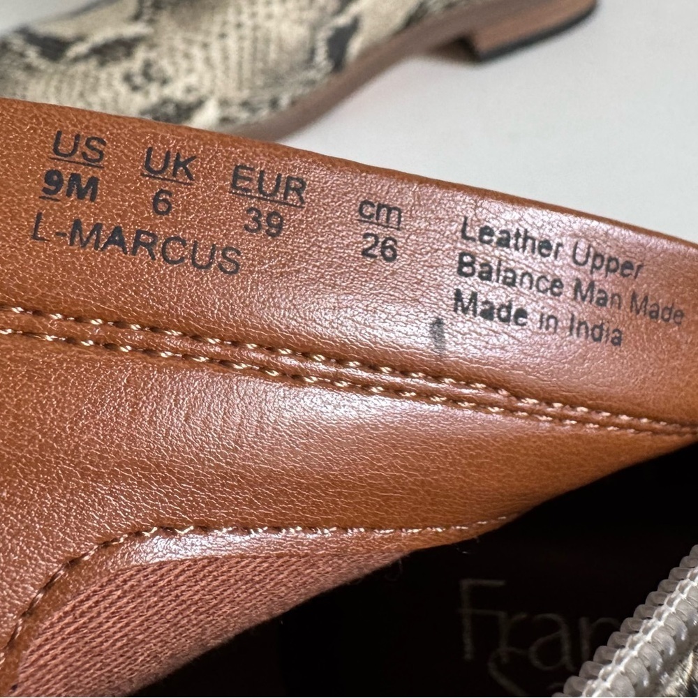 New Franco Sarto Marcus Snake Bootie Ankle Boot Leather Classic Minimalist US 9 - Picture 10 of 10